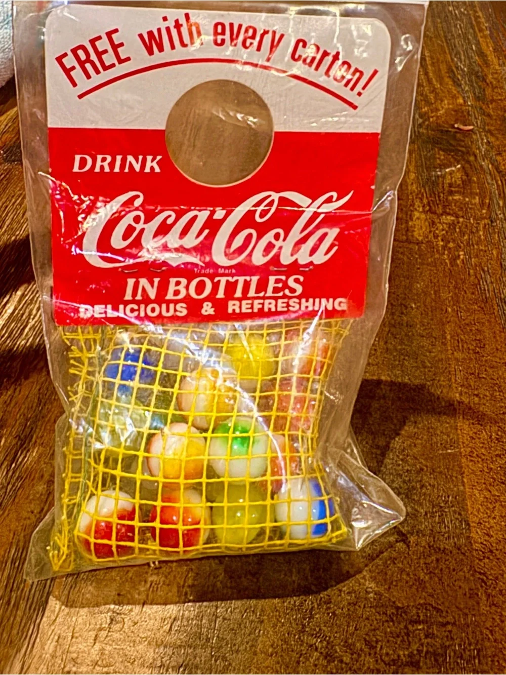 1950’s Coca Cola original Free with every carton bag of marbles Rare in mint